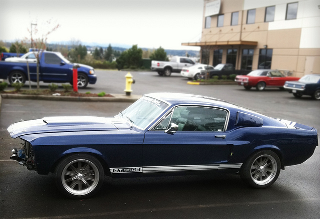 Vintage Shelby Mustang 350E high performance muscle car