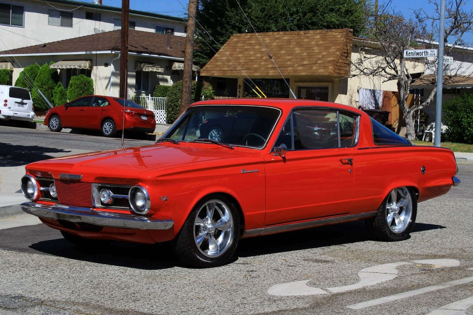 red 1965 plymouth barracuda