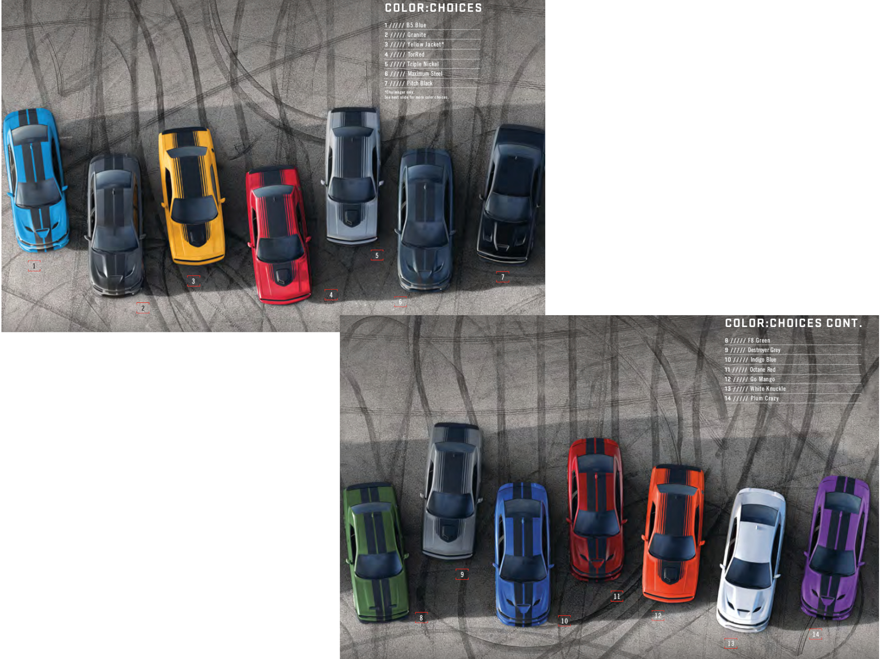 2019 Dodge Challenger color choices