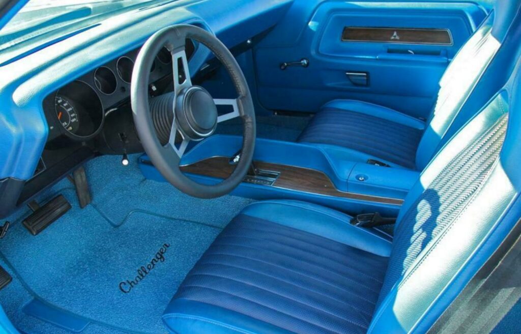 1973 Dodge Challenger interior in blue