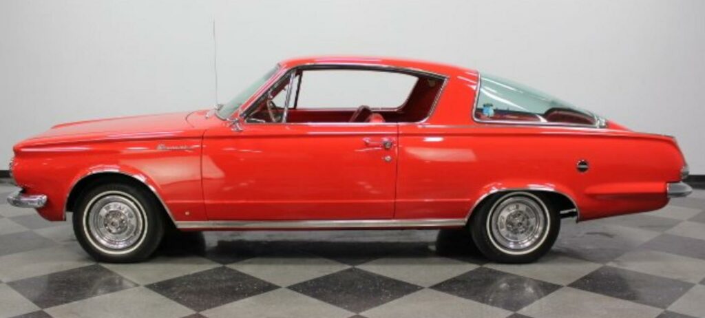 1964 Plymouth Barracuda side view in red