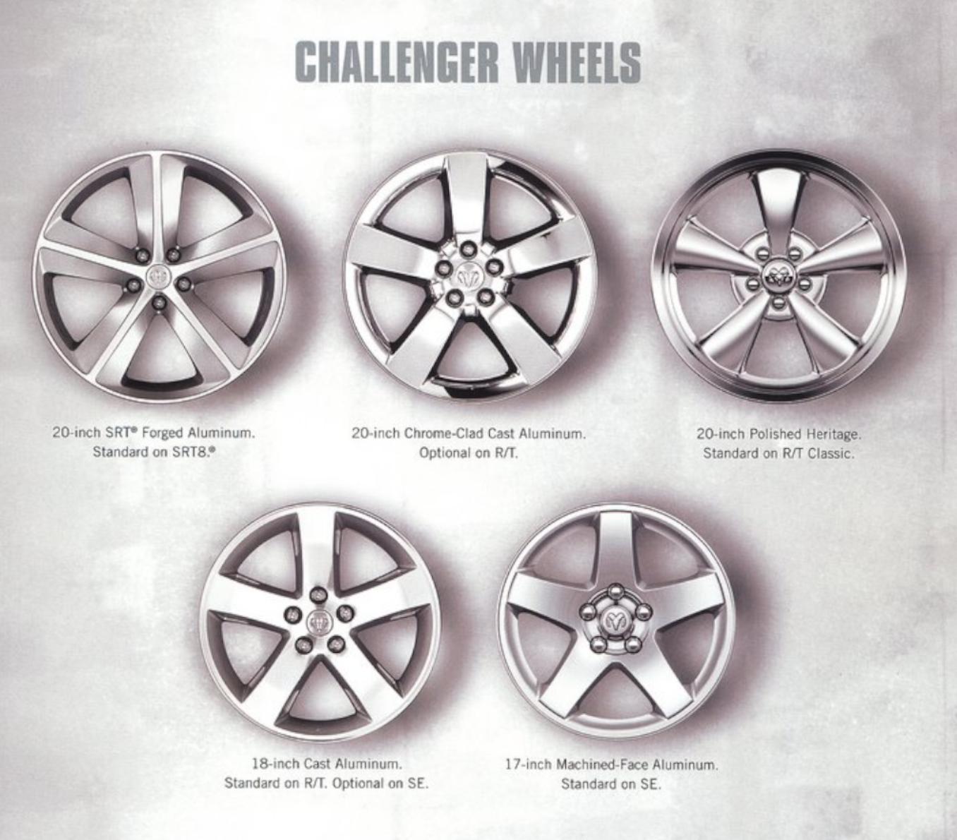 2009 Dodge Challenger rim options